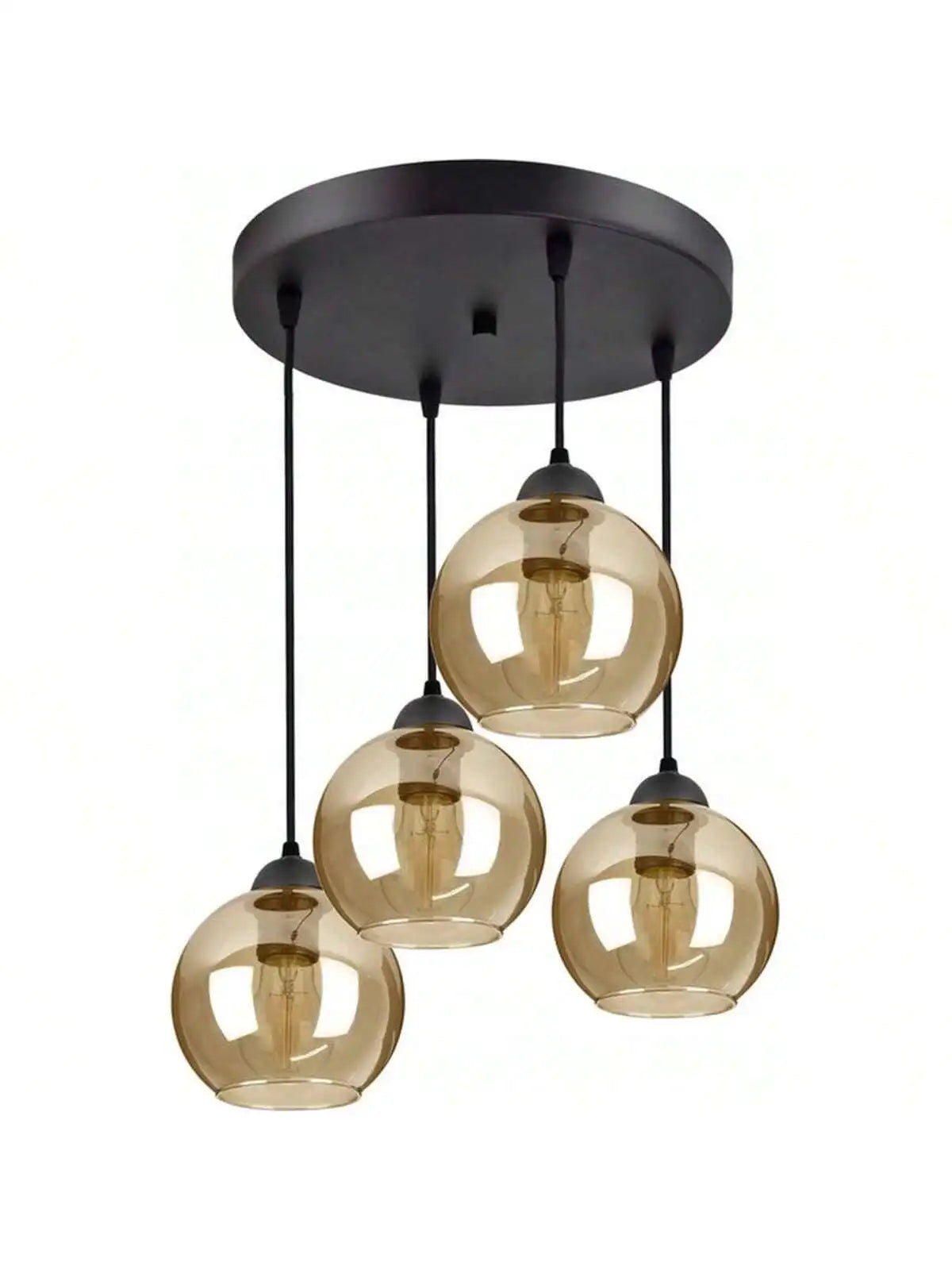 Modern Glass Pendant Chandelier - Gold Finish Multi-Light Fixture