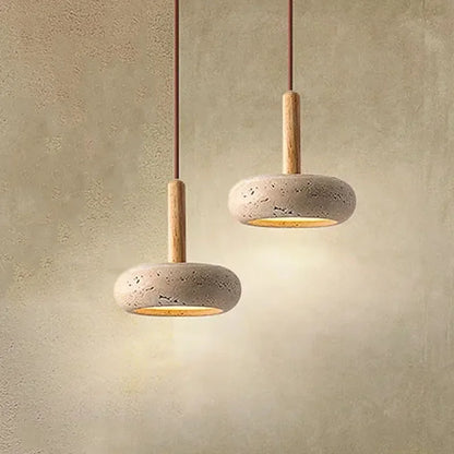 Wabi Sabi Stone Hanglamp - Ronde LED Kroonluchter voor Eetkamer &amp; Woonkamer