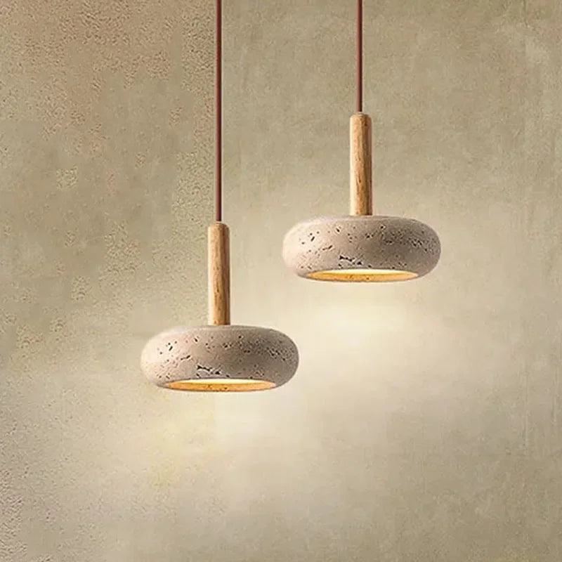 Wabi Sabi Stone Hanglamp - Ronde LED Kroonluchter voor Eetkamer &amp; Woonkamer