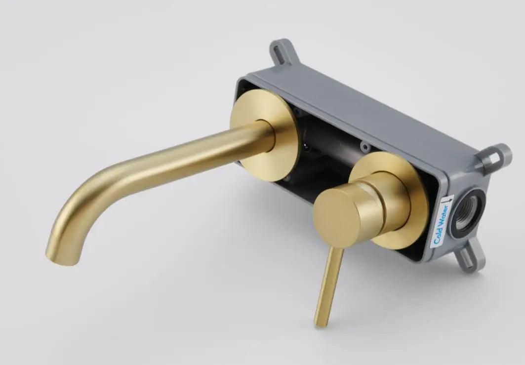 RVS badkamerkraan - Wandmengkraan met warm en koud water