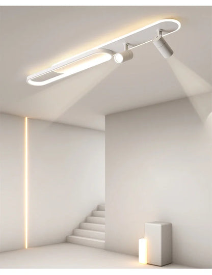 Dimbare led-plafondlamp met spotlight – 60/80/100/120 cm | Zwart, wit of goud