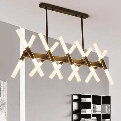 Moderne LED-Pendelleuchte im nordischen Design – G4-Kronleuchter Schwarz/Gold