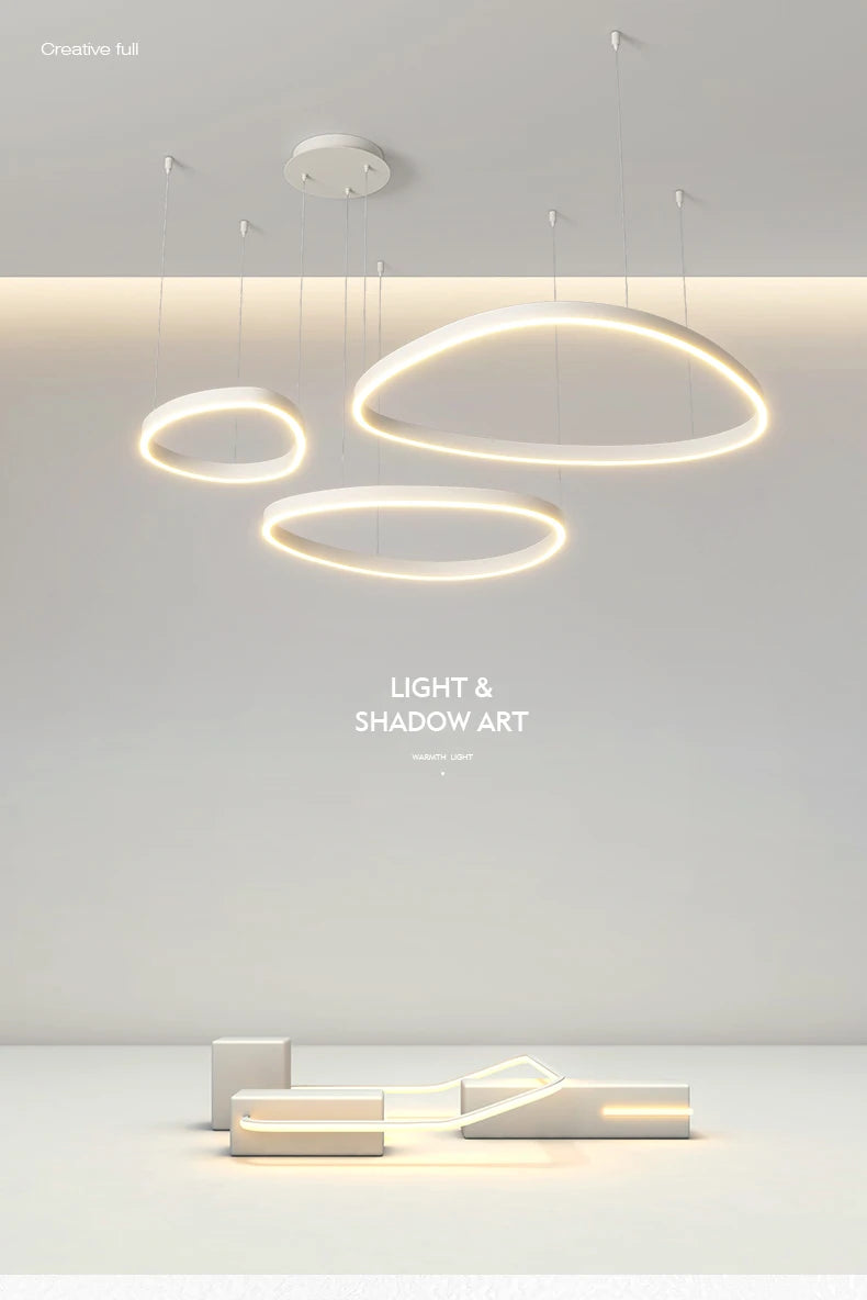 LED-Ring-Kronleuchter – Moderne Pendelleuchte für Wohnzimmer, Schlafzimmer und Esszimmer