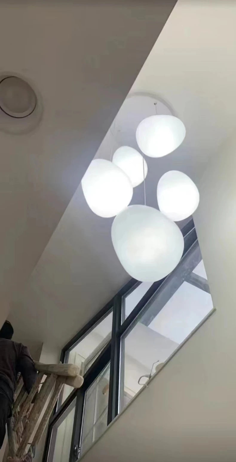 Scandinavische Videlamp -
Glazen Lava Blollen Mat wit - Chandelier