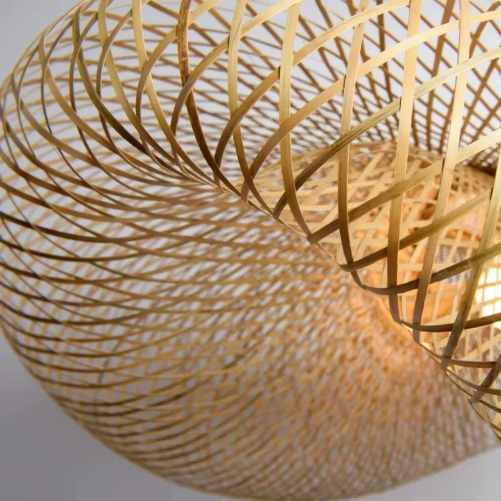 Hand-Woven Bamboo Pendant Light - Natural Rattan Chandelier