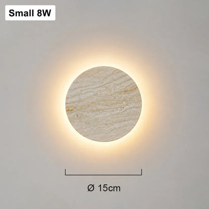 Runde LED-Wandleuchte – Wabi-Sabi-Nachttischleuchte