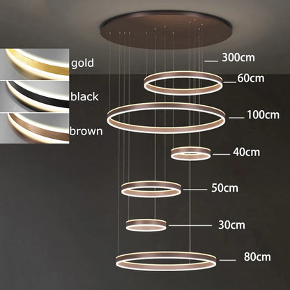 Moderne LED-ringkroonluchter - Hanglamp met meerdere lagen