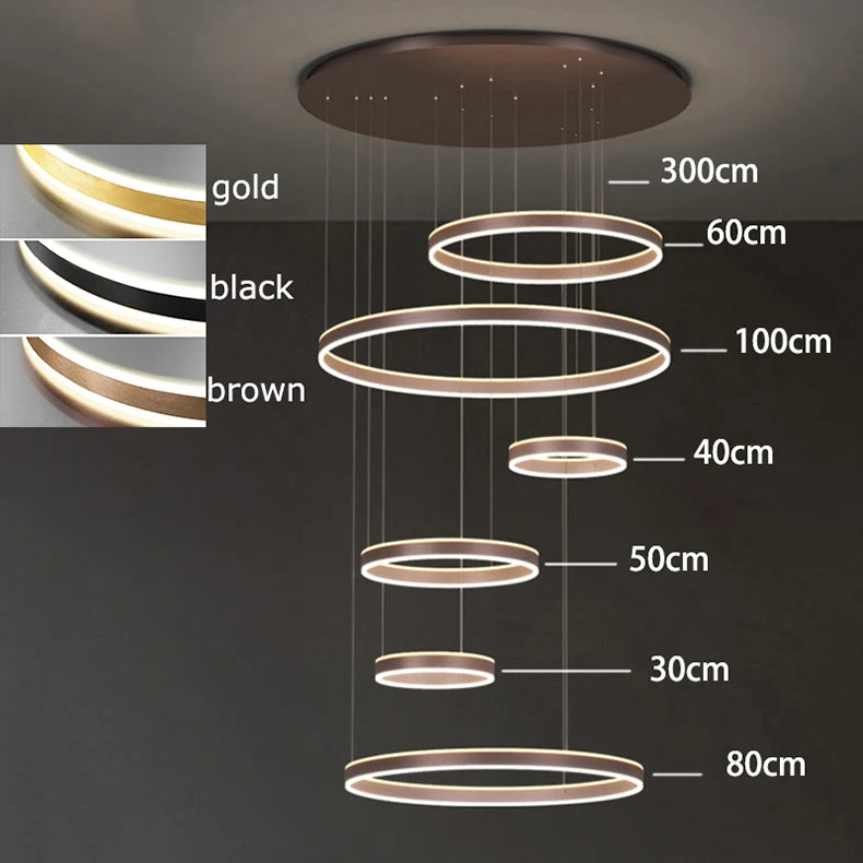 Moderne LED-ringkroonluchter - Hanglamp met meerdere lagen