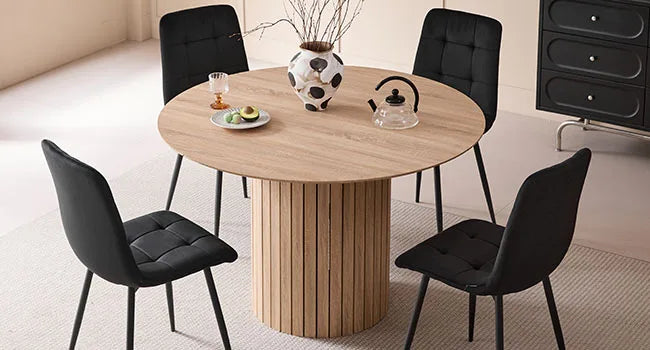 Ronde eettafel 120cm - Moderne boerderijstijl voor 4-6 personen