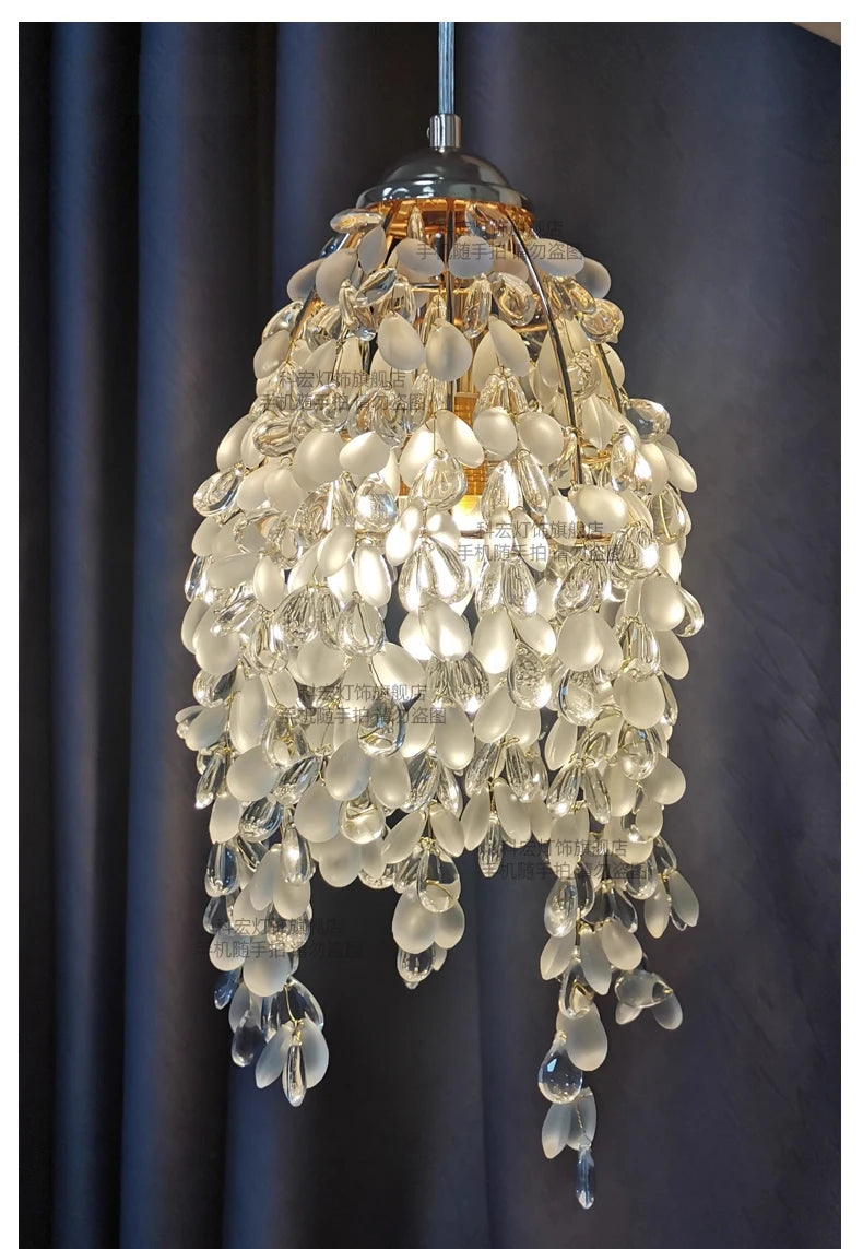 Kristallen kralen hanglamp - achthoekig ontwerp