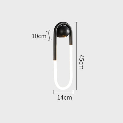 U-vormige LED Wandlamp – Art Deco Design | Koper of Zwart
