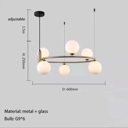 Moderne Glazen Bollen Kroonluchter – 4/6/8 Lichten | Goud of Zwart