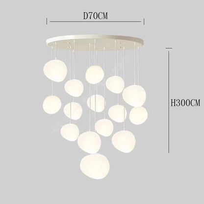 Scandinavische Videlamp -
Glazen Lava Blollen Mat wit - Chandelier