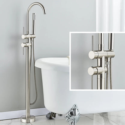 Stand-Badewannenarmatur – Einhebelmischer mit 360° schwenkbarem Auslauf und Handbrause