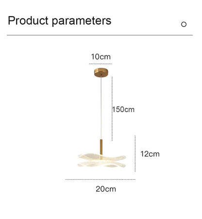 Lotusblad LED-hanglamp - Moderne gouden acryl plafondlamp