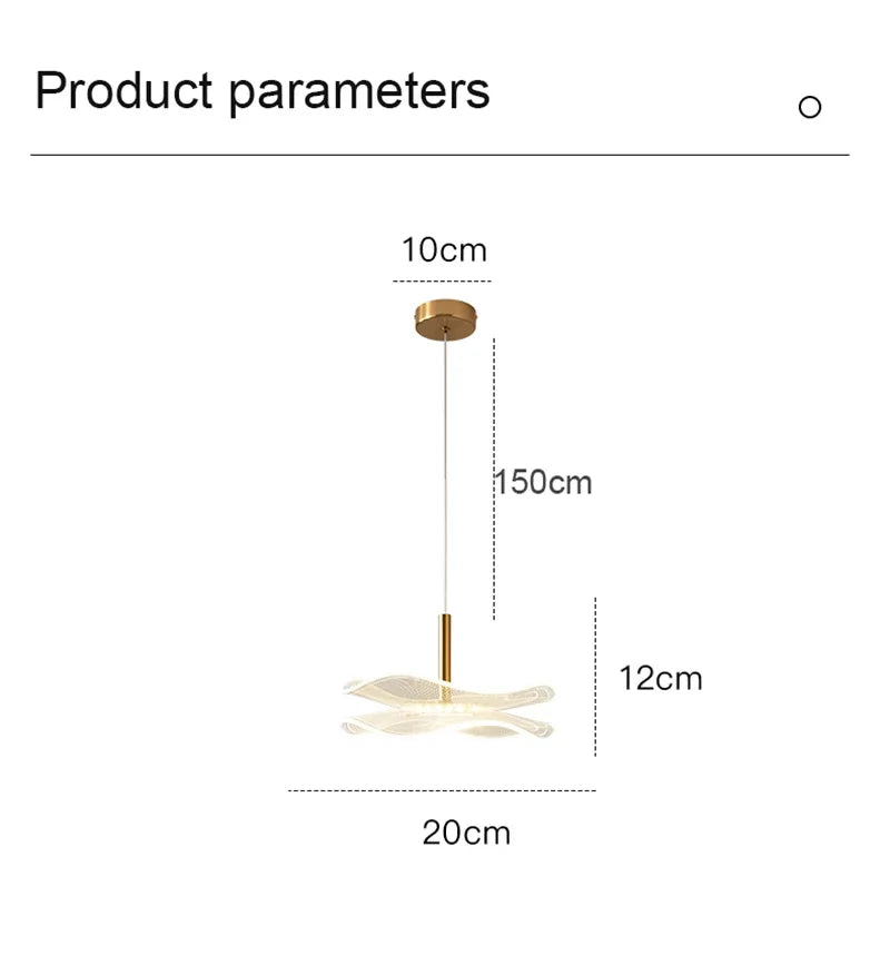 Lotusblad LED-hanglamp - Moderne gouden acryl plafondlamp