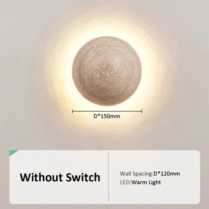 Nordic Limestone Wandlamp - Natuursteen LED-lamp voor Slaapkamer &amp; Gang