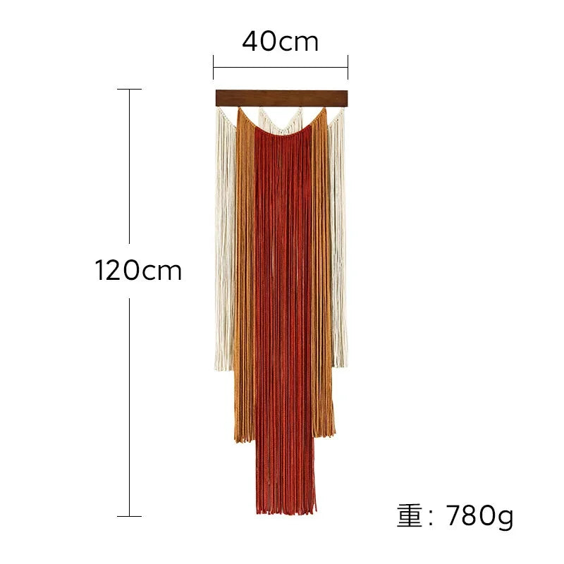 Groene Macramé Wanddecoratie met Boho Franje
