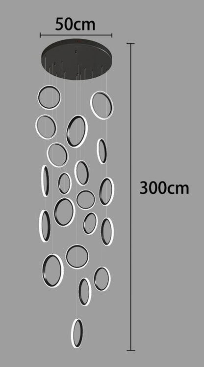 Treppenhaus-Kronleuchter mit Kristallring – Modern für Treppenhäuser und hohe Decken