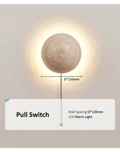 Nordic Limestone Wandlamp - Natuursteen LED-lamp voor Slaapkamer &amp; Gang