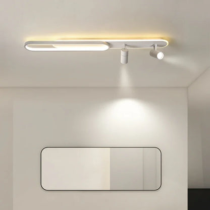 Dimbare led-plafondlamp met spotlight – 60/80/100/120 cm | Zwart, wit of goud