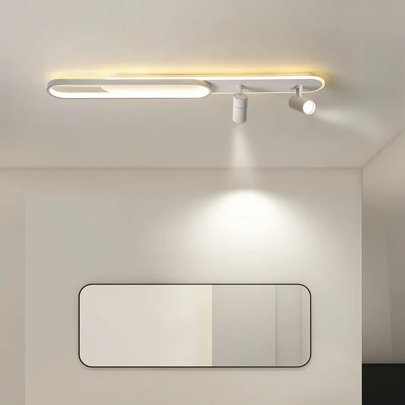 Dimbare led-plafondlamp met spotlight – 60/80/100/120 cm | Zwart, wit of goud