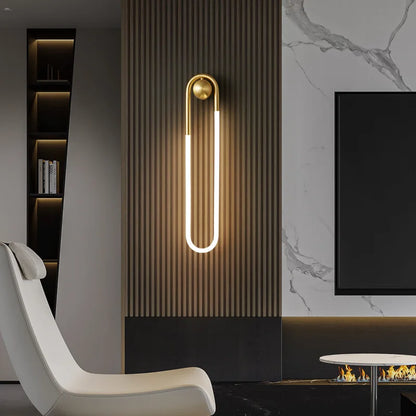U-vormige LED Wandlamp – Art Deco Design | Koper of Zwart