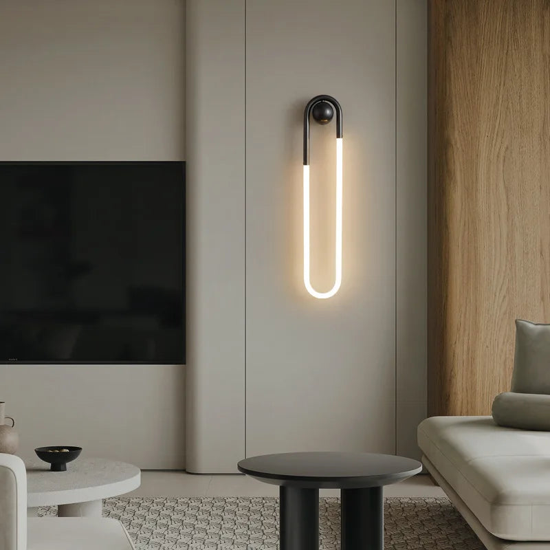 U-vormige LED Wandlamp – Art Deco Design | Koper of Zwart