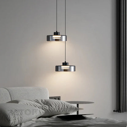 Minimalistische glazen led-hanglamp zwart