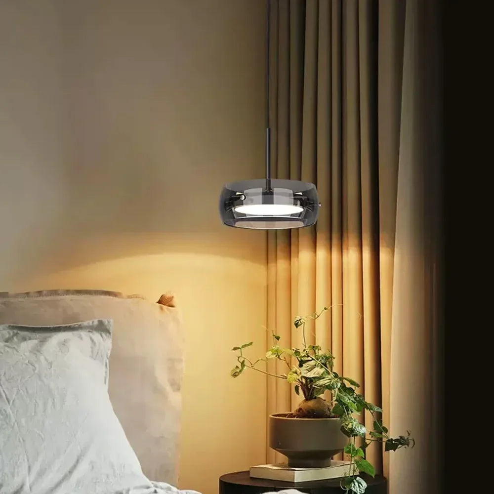 Glazen hanglamp - moderne LED-kroonluchter voor woon- en eetkamer