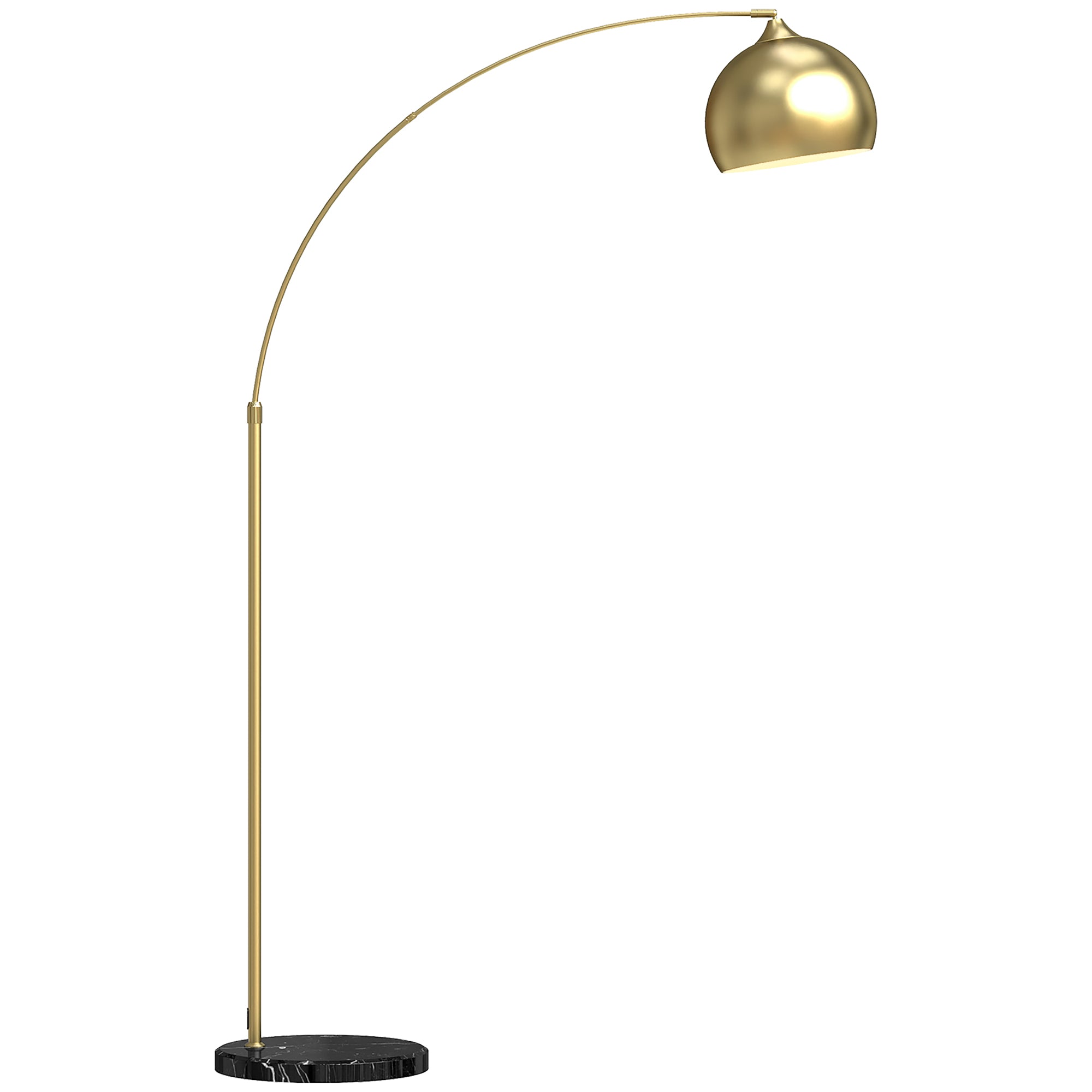 Verstelbare boogvormige vloerlamp - Moderne gouden staande lamp met voetbediening