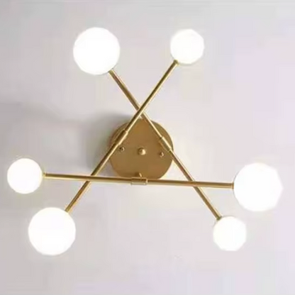 Moderne industriële plafondlamp - 6-lichts metalen armatuur