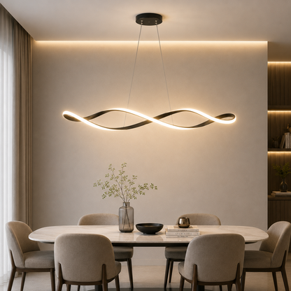 Moderne eettafel hanglamp Gekrulde LED Design