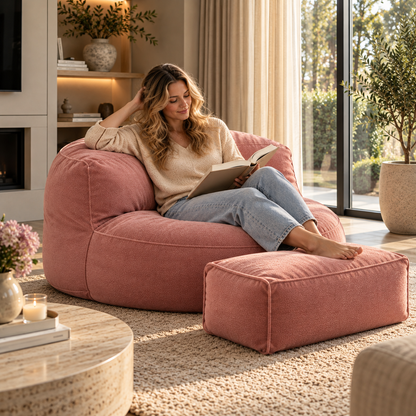 Zitzak Loveseat Rond Dik Chenille