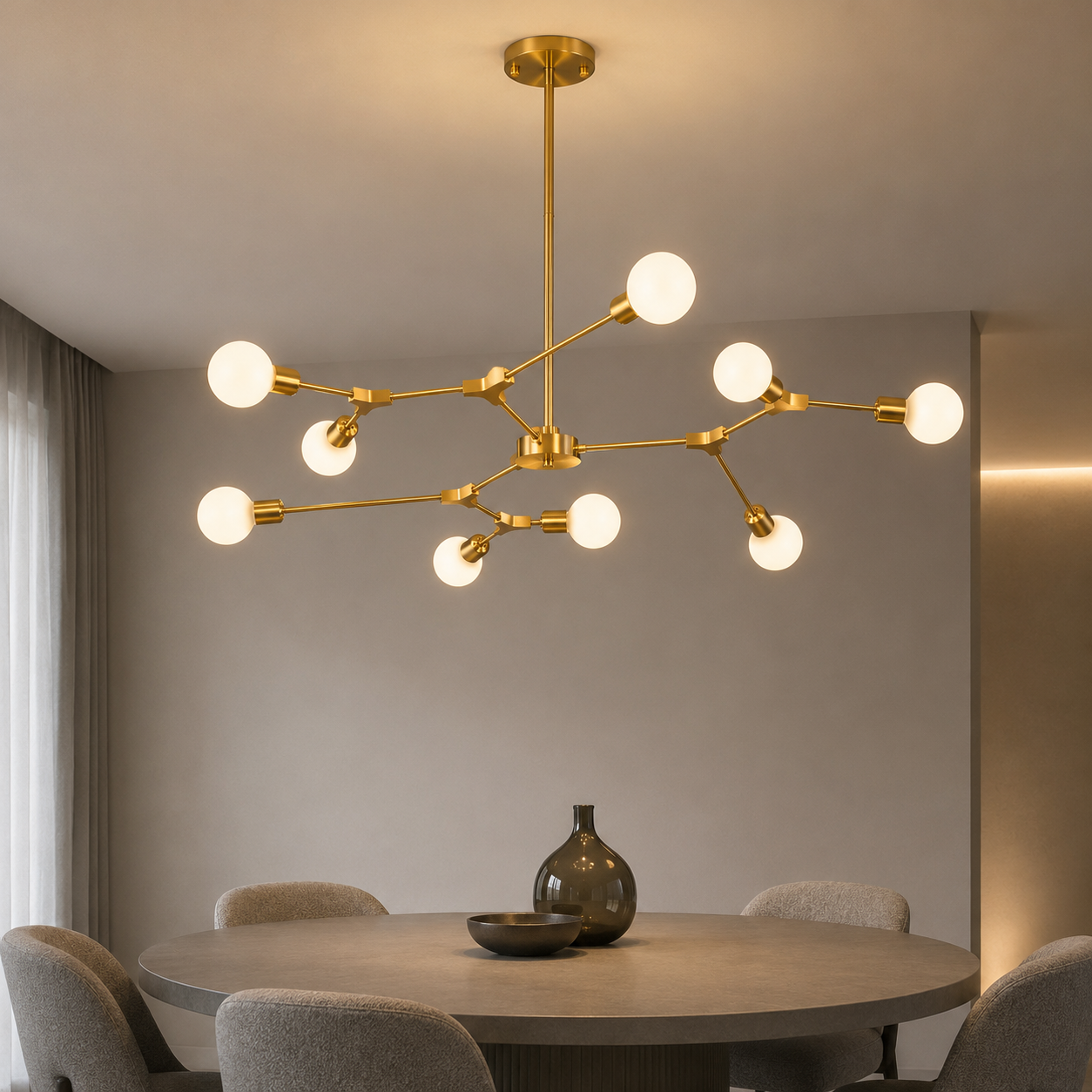 Sputnik Chandelier - Modern Art Deco Molecular Ceiling
