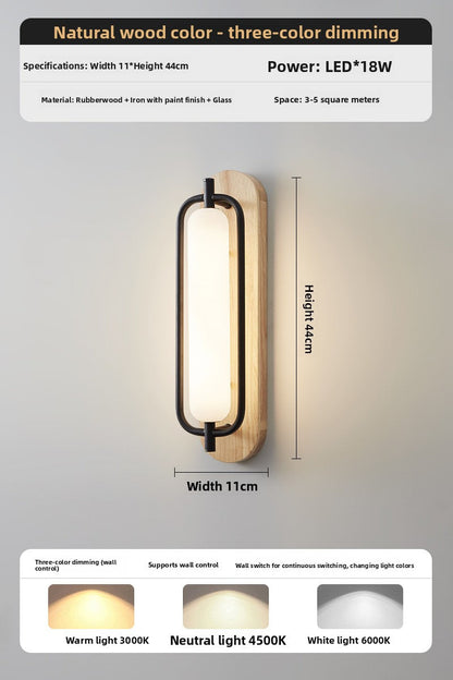 MAJESTO Houten wandlamp met acryl kap – 18W LED
