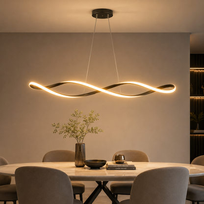 Moderne eettafel hanglamp Gekrulde LED Design