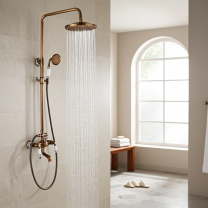 Rain Shower Brass Shower Faucet – Thermostatic Adjustable