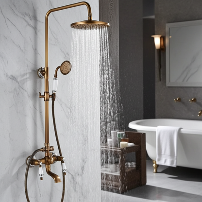 Rain Shower Brass Shower Faucet – Thermostatic Adjustable