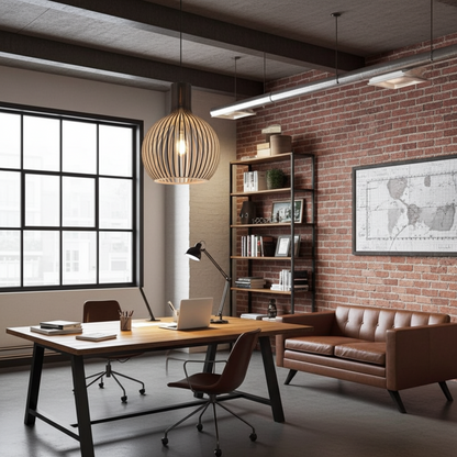 Country Style Wood Cage Hanging Lamp