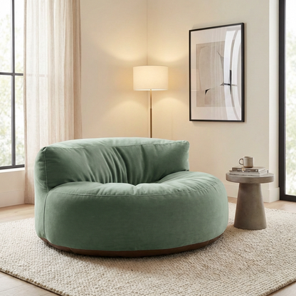 Runder Sitzsack aus dickem Samt