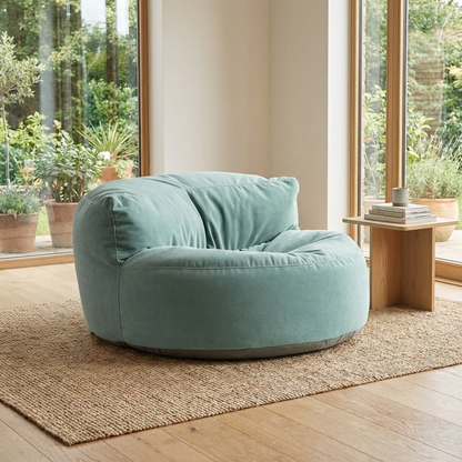 Runder Sitzsack aus dickem Samt