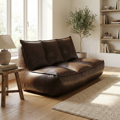 Wagrex - Couch Beanbag Rib Modern Retro-Leather