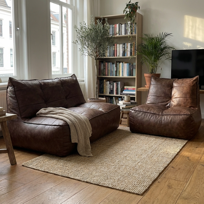 Wagrex - Couch Beanbag Rib Modern Retro-Leather