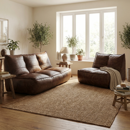 Wagrex - Couch Beanbag Rib Modern Retro-Leather