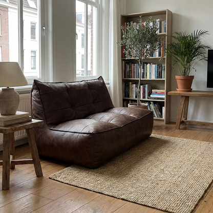 Wagrex - Couch Beanbag Rib Modern Retro-Leather