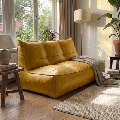 Wagrex - Couch Beanbag Rib Modern Retro-Leather