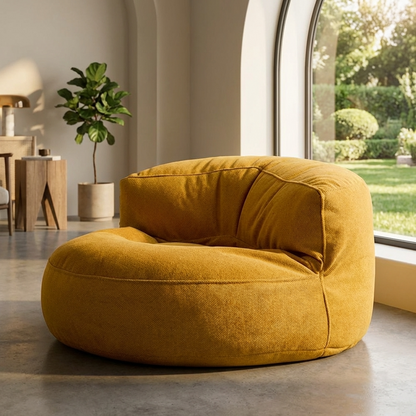 Runde Sitzsäcke aus Chenille