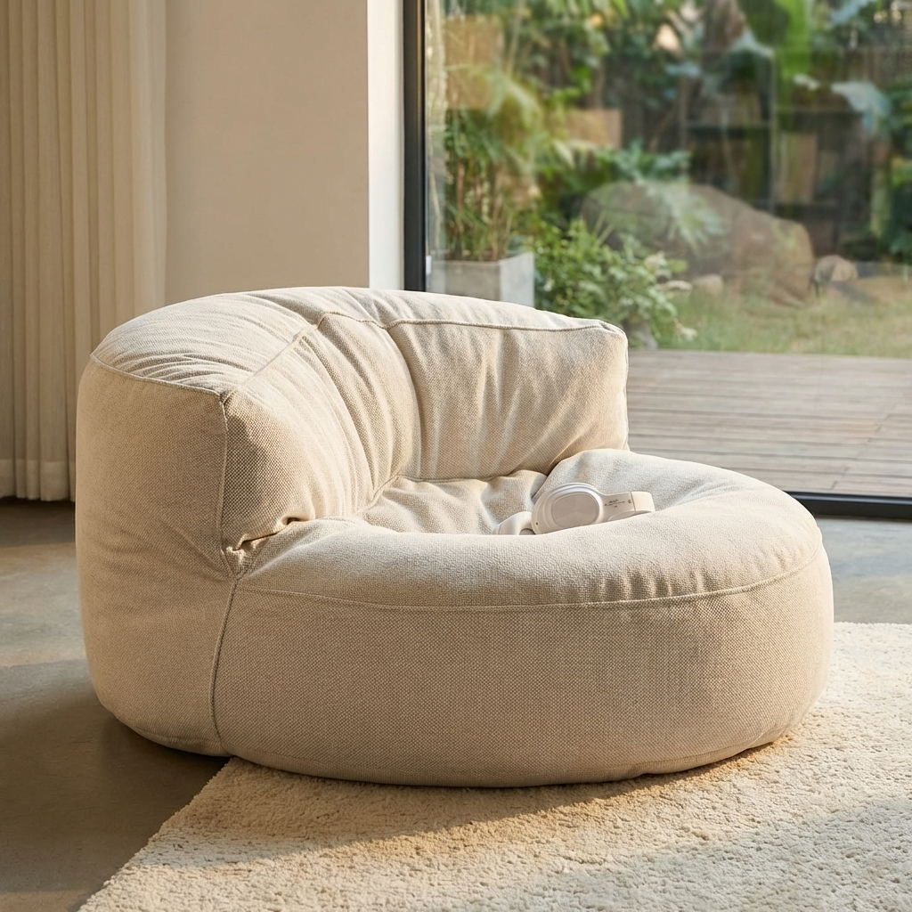 Runde Sitzsäcke aus Chenille