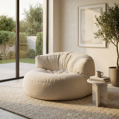 Runde Sitzsäcke aus Chenille